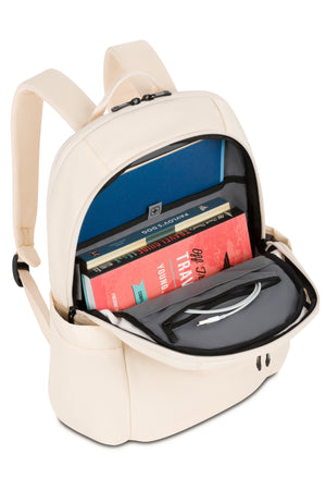 SWISSGEAR 2822 Laptop Backpack - Sand Main storage compartment includes a large slip in pocket for files or folders, a medium slip in pocket, a zippered accessory pocket.