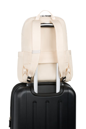 SWISSGEAR 2822 Laptop Backpack - Sand Pass-Thru trolley sleeve slides over the handle of wheeled luggage for easy travel with multiple bags