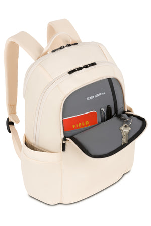 SWISSGEAR 2822 Laptop Backpack - Sand Essentials organizer compartment includes two slip-in pockets, elastic pen loops, and an integrated lanyard for attaching keys, a fob or a badge to.