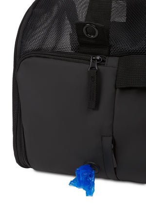 Swissgear 3321 Getaway Premium Pet Carrier Dedicated compartment holds pet waste bag rolls (not included) and dispenses bags through an exterior tear-away port