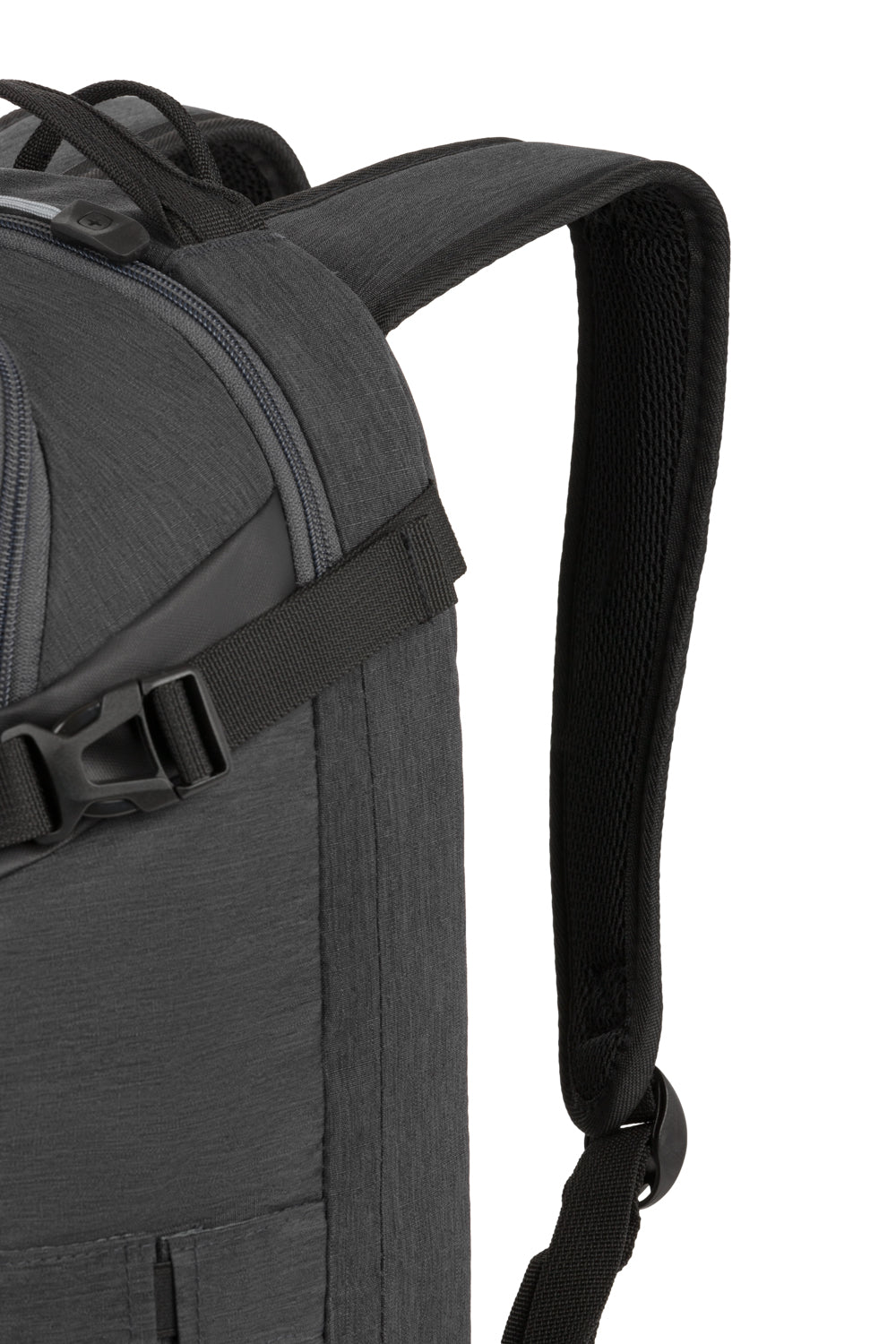 Swissgear 3555 Hybrid Laptop Backpack - Gray Ergonomically contoured, padded shoulder straps with breathable mesh fabric