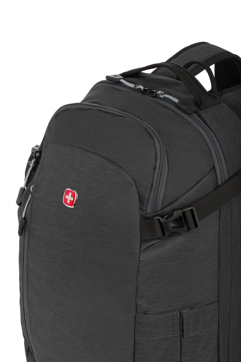 Swissgear 3555 Hybrid Laptop Backpack - Gray Side compression straps to tighten down the load