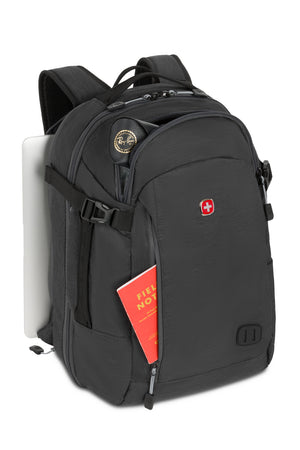 Swissgear 3555 Hybrid Laptop Backpack - Gray Padded laptop compartment designed to fit most 16