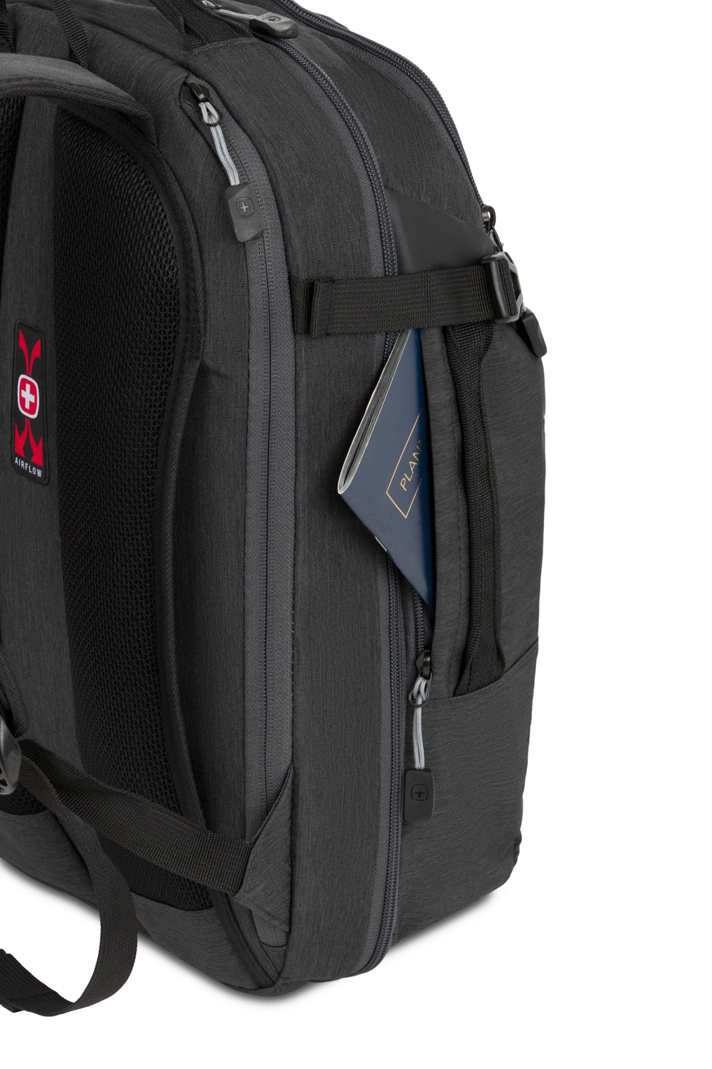 Swissgear 3555 Hybrid Laptop Backpack - Gray Hidden side zip pocket