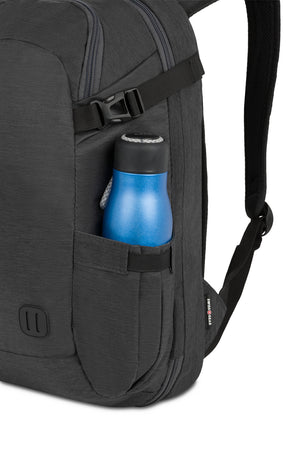 Swissgear 3555 Hybrid Laptop Backpack - Gray Side cinch cord water bottle pocket