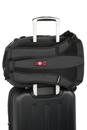 Swissgear 3555 Hybrid Laptop Backpack - Gray Back panel add-a-bag feature allows bag to slide over extended handle of wheeled luggage