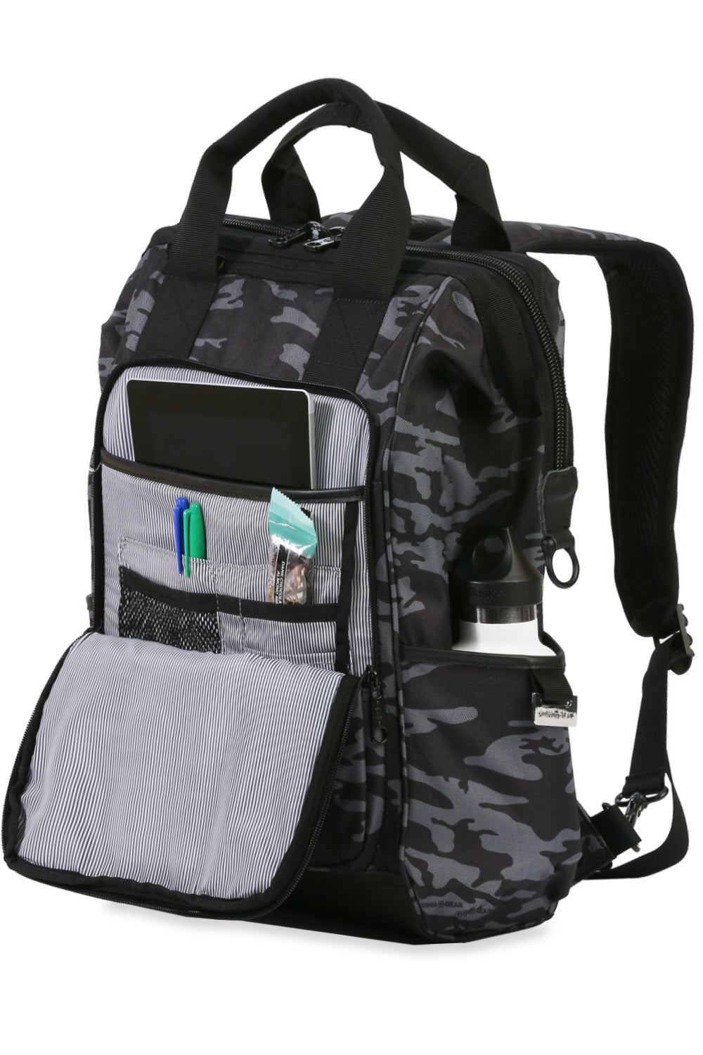 SWISSGEAR Artz Pro Laptop Backpack - Black/Grey Camo - 06