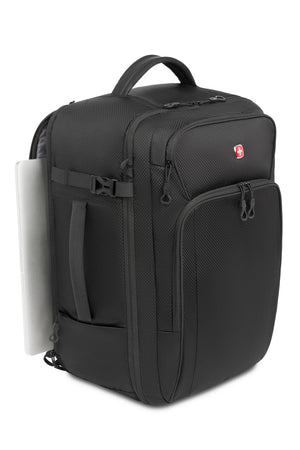 SWISSGEAR 3615 Deluxe Travel Laptop Backpack - Black Roomy padded and isolated compartment in the back can safely carry a 17