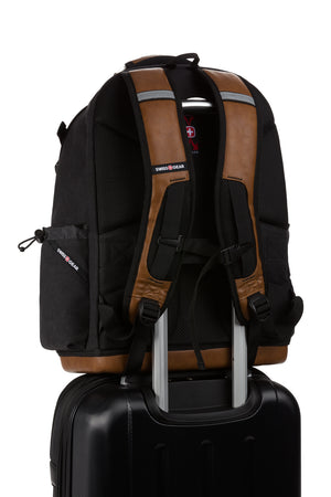 SWISSGEAR 3636 USB Work Pack Pro Tool Backpack Add-a-bag sleeve to glide over luggage handle 