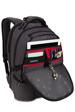 Swissgear 3760 ScanSmart Laptop Backpack Organizer compartment with tablet pocket, key/fob clip and multiple divider pockets for pens, mobile phone, ID card and memory stick