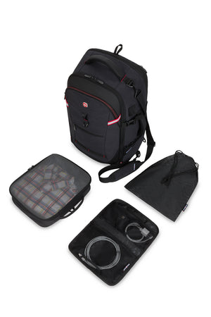 Swissgear 3766 USB Deluxe Travel Laptop Backpack - Charcoal - removable clothes compartment for easy packing and unpacking