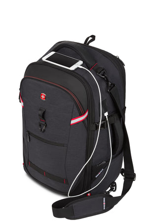 Swissgear 3766 USB Deluxe Travel Laptop Backpack - Charcoal External USB for charging devices (battery pack not included)