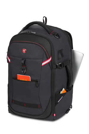 Swissgear 3766 USB Deluxe Travel Laptop Backpack - Charcoal - molded side grab handle