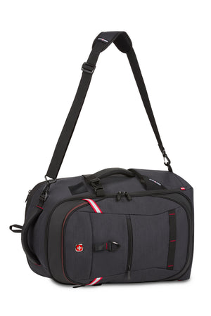 Swissgear 3766 USB Deluxe Travel Laptop Backpack - Charcoal - molded side grab handle - removable side carry shoulder strap