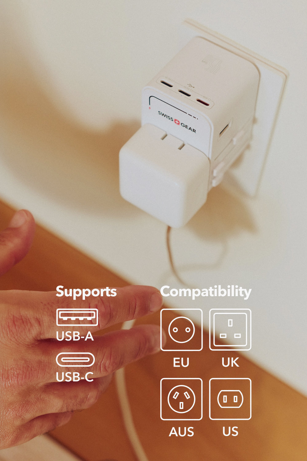 SWISSGEAR Worldwide Travel Adapter with Fast Charger