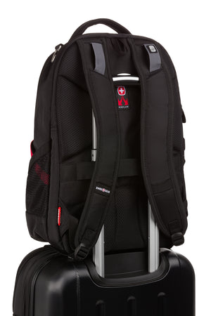 Swissgear 3906 Laptop Backpack - Add-a-bag trolley strap on back panel to easily glide over carry-on’s telescopic handle