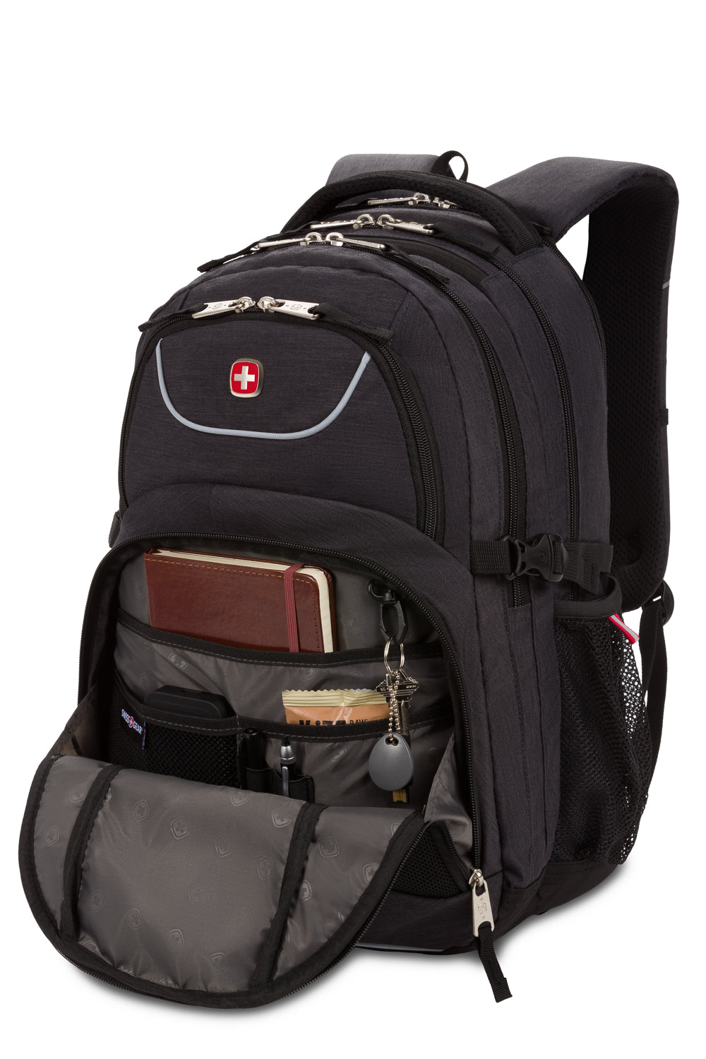 Swissgear 3932 Laptop Backpack - Organizer compartment with key/clip fob, slip pocket, and multiple divider pockets