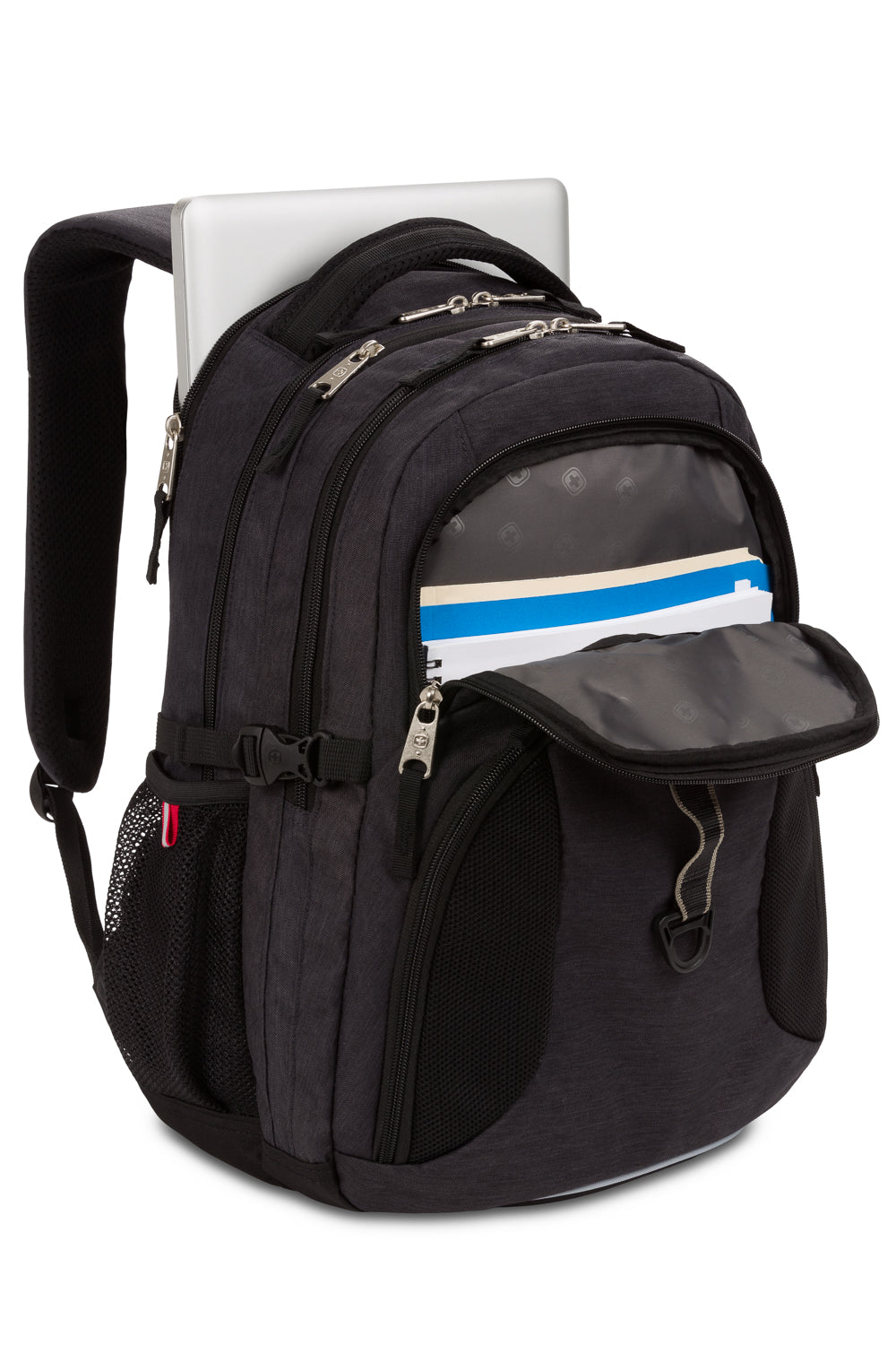 Swissgear 3932 Laptop Backpack - Padded laptop compartment with built-in corner hold-down strap designed to carry most 15