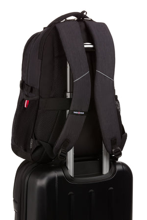 Swissgear 3932 Laptop Backpack - Add-a-bag trolley strap on back panel to easily glide over carry-on’s telescopic handle