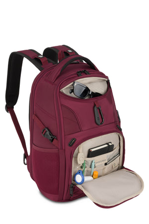 SWISSGEAR Mini 1900 ScanSmart Laptop Backpack in Pomegranate