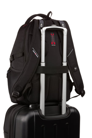SWISSGEAR 3988 ScanSmart Laptop Backpack - Add-a-bag sleeve to glide over luggage handle