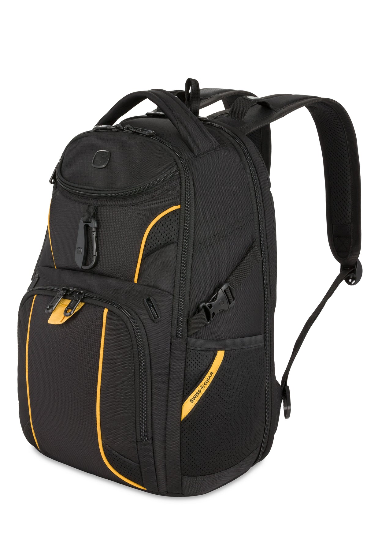 SWISSGEAR Mini 1900 ScanSmart Laptop Backpack - Black/Gold - 01
