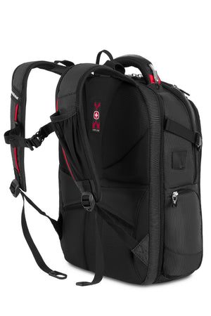 SWISSGEAR Travel Tech Elite USB ScanSmart Laptop Backpack in Black/Red