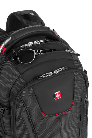 SWISSGEAR Travel Tech Elite USB ScanSmart Laptop Backpack in Black/Red