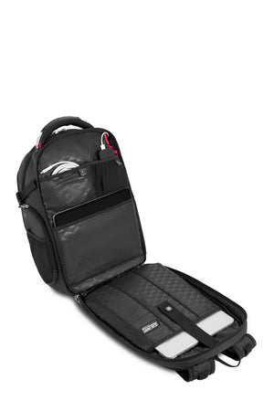 SWISSGEAR Travel Tech Elite USB ScanSmart Laptop Backpack in Black/Red
