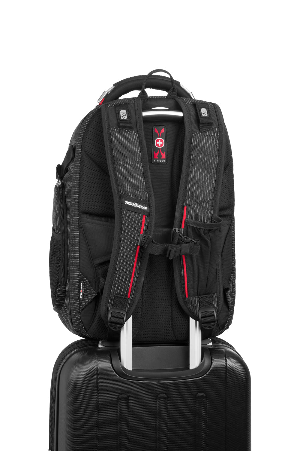 SWISSGEAR Travel Tech Elite USB ScanSmart Laptop Backpack - Black/Red - 09
