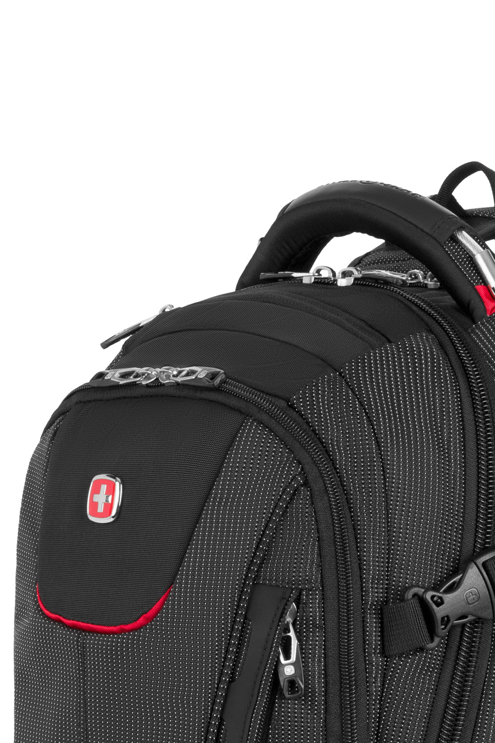 SWISSGEAR Travel Tech Elite USB ScanSmart Laptop Backpack - Black/Red - 10