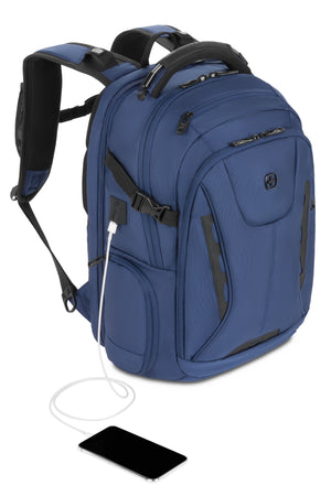 SWISSGEAR 5358 USB ScanSmart Laptop Backpack - Ballistic Navy Blue