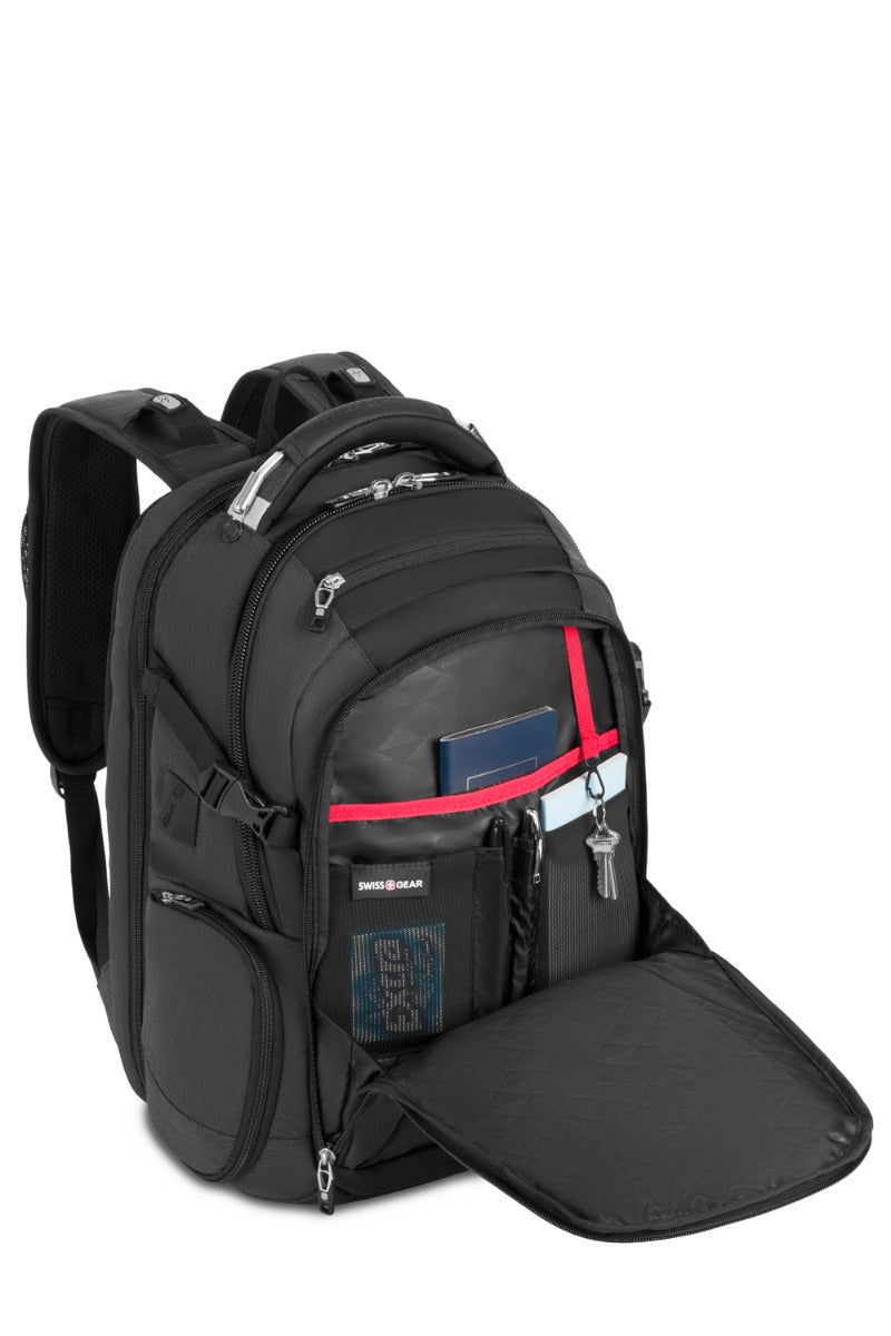 SWISSGEAR Travel Tech Elite USB ScanSmart Laptop Backpack - Grey Heather - 06