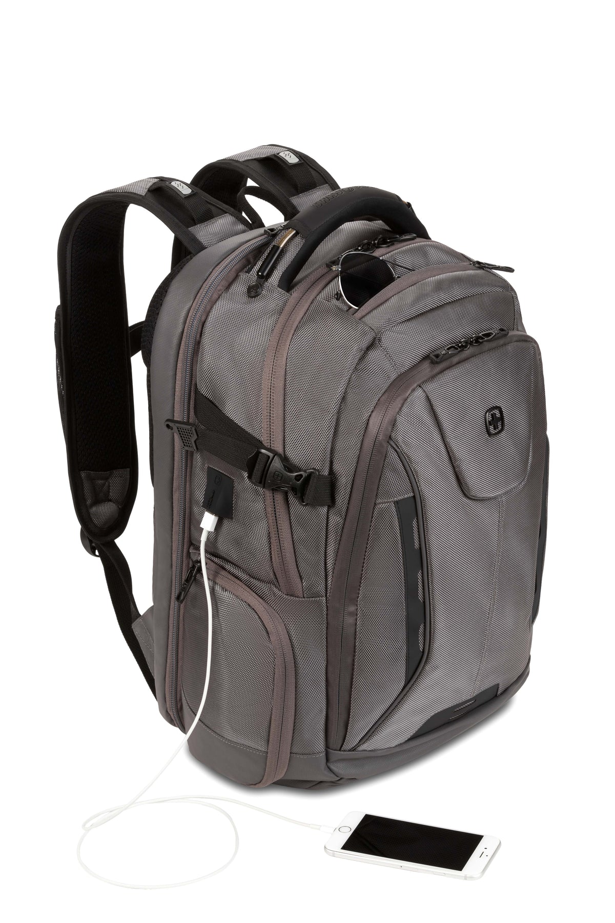 SWISSGEAR Travel Tech Elite USB ScanSmart Laptop Backpack - Grey Ballistic - 20