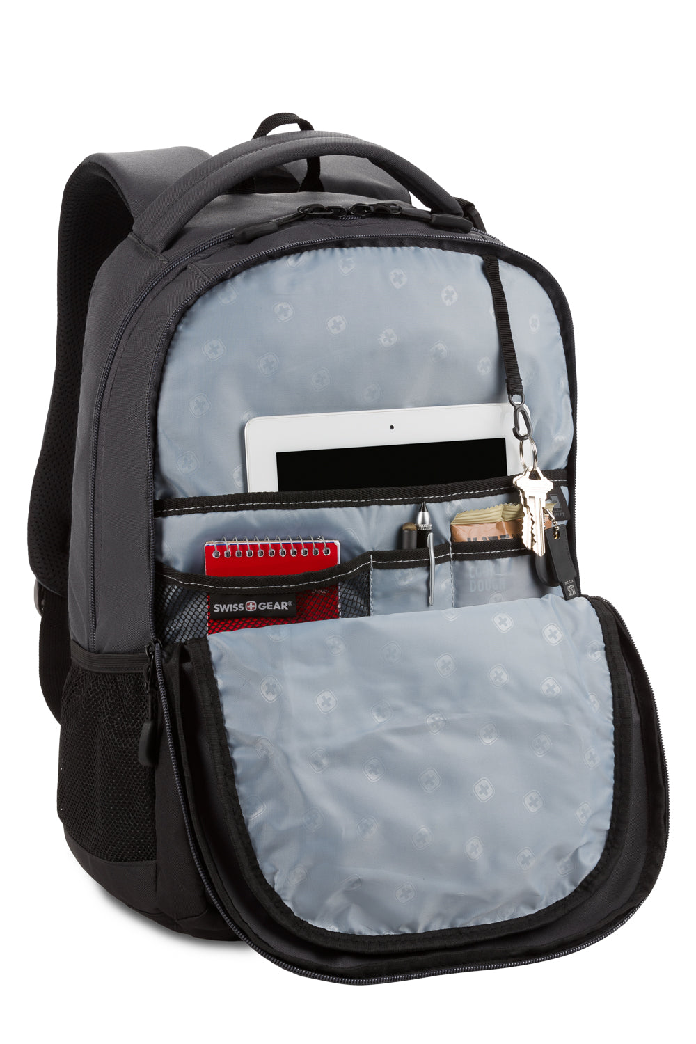 Swissgear 5386 Laptop Backpack - Organizer compartment with tablet pocket, key/clip fob, and multiple divider pockets