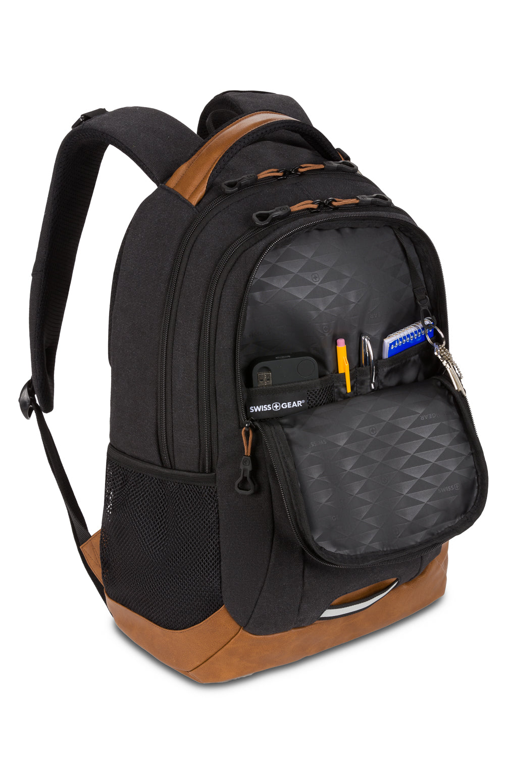 SWISSGEAR Cecil Laptop Backpack in Black/Tan