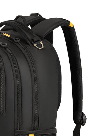 SWISSGEAR 5505 Laptop Backpack - Special Edition - Black/Gold Padded top carry handle with side metal D-ring to attach gear to