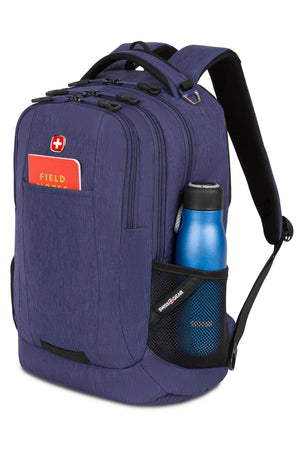SWISSGEAR 5505 Laptop Backpack with 2 side water bottle pockets and Front panel web vista loop for attaching blinky bike light or reflector to 