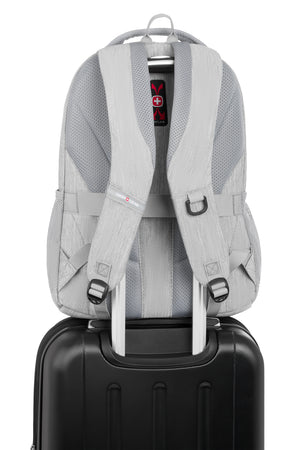 Swissgear 5505 Laptop Backpack - Light Grey Heather Add-a-bag feature allows bag to slide over extended handle of wheeled luggage