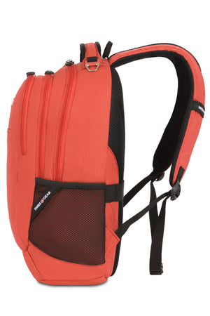 Swissgear 5505 Laptop Backpack - Dark Orange has shoulder straps with breathable mesh fabric, thumb ring adjuster pulls 