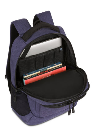 Swissgear 5668 Laptop Backpack-Purple Heather Roomy main compartment has a padded pocket to protect laptops up to 16”