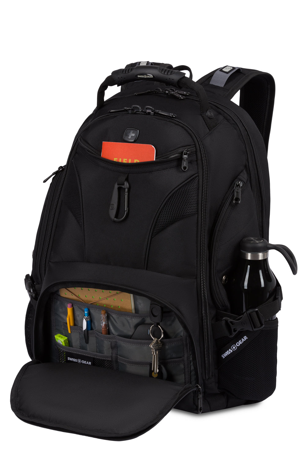 SWISSGEAR 1900 Embroid ScanSmart Laptop Backpack - Black/Black - 04