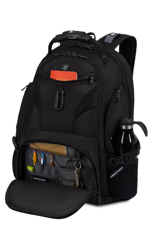 SWISSGEAR 1900 Embroid ScanSmart Laptop Backpack - Black/Black - 04