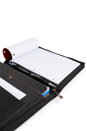 Wenger Objective Zippered Padfolio - Refillable 8.5' 'x 11'' notepad for easy note-taking