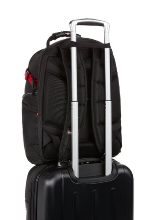 Wenger Maxxum 16 inch Laptop Backpack - Pass-Thru trolley sleeve slides over the handle of wheeled luggage for easy travel with multiple bags