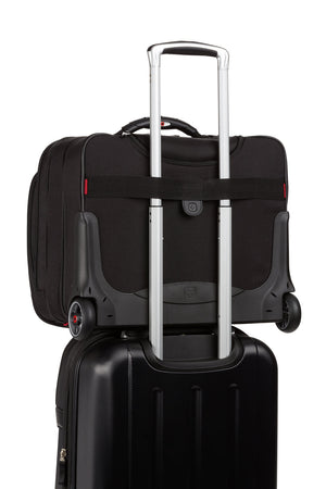 Wenger Patriot II Wheeled Business Case with Removable Laptop Case - Pass-Thru strap on laptop slimcase slides over the extended handle of most luggage for easy travel with multiple bags