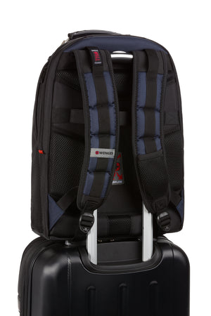 Wenger Ibex Pro 16 inch Laptop Backpack - Pass-Thru trolley sleeve slides over the handle of wheeled luggage for easy travel with multiple bags