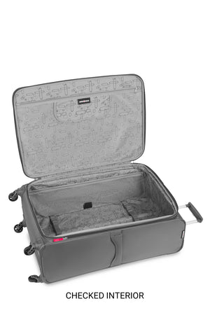 Swissgear 6270 Expandable Liteweight 3 piece Spinner Luggage Set - Pewter Adjustable clothing tie-down straps the help prevent shifting of contents