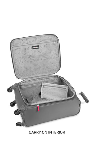 Swissgear 6270 Expandable Liteweight 3 piece Spinner Luggage Set - Pewter Removable zippered wet pouch