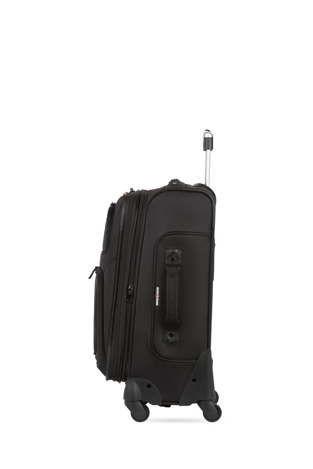 Valise Cabine Souple Wenger Sion - 40L (extensible à 45L), 4 Roues, Extensible - Noir, Dimensions 38x54x24 Cm
